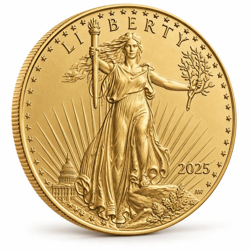 1 oz American Gold Eagle, illustrative product photograph