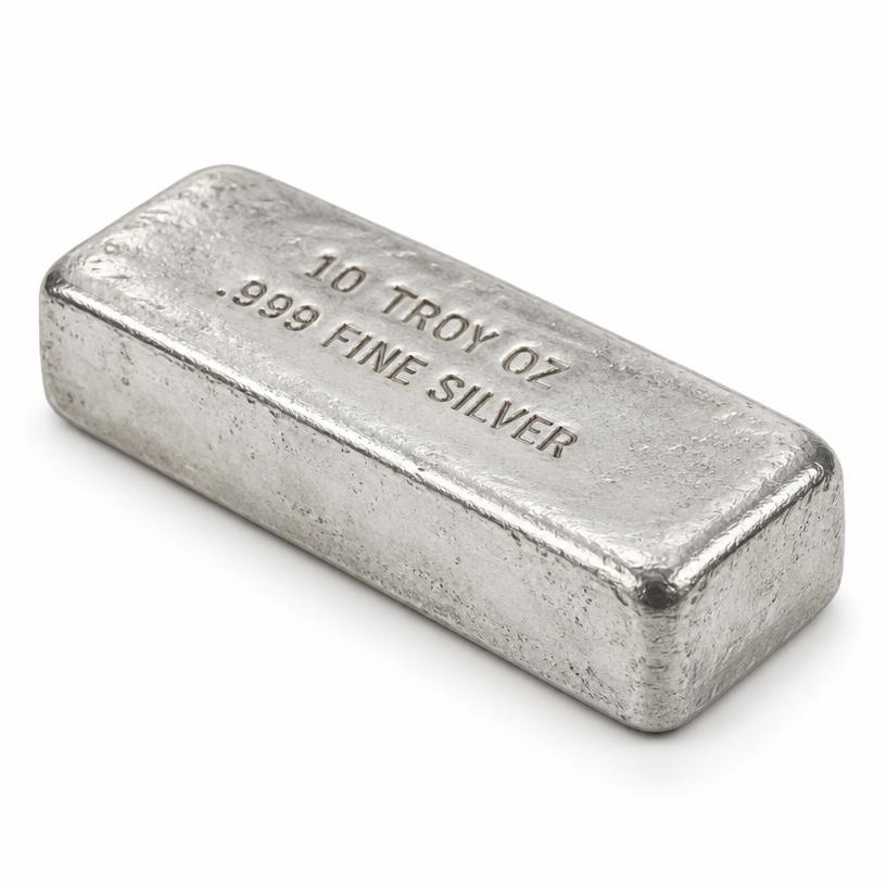 10 oz Silver Bar, illustrative product photograph