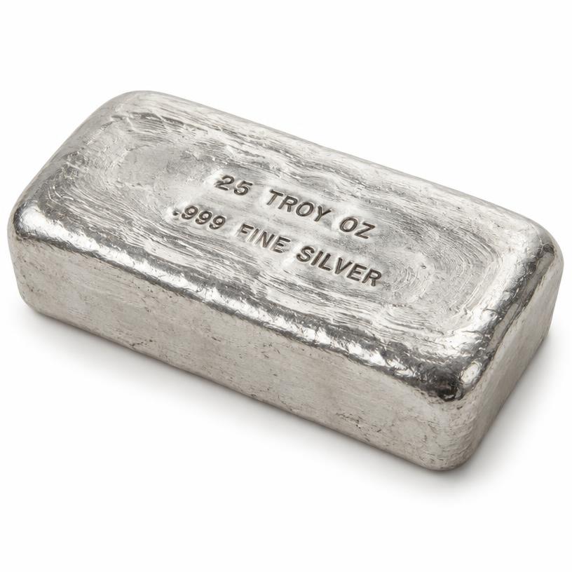25 oz Silver Bar, illustrative product photograph