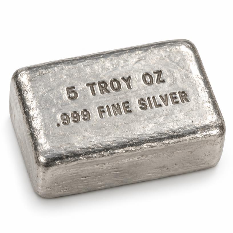 5 oz Silver Bar, illustrative product photograph