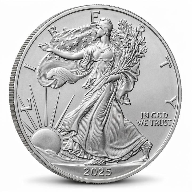 1 oz American Silver Eagle, illustrative product photograph