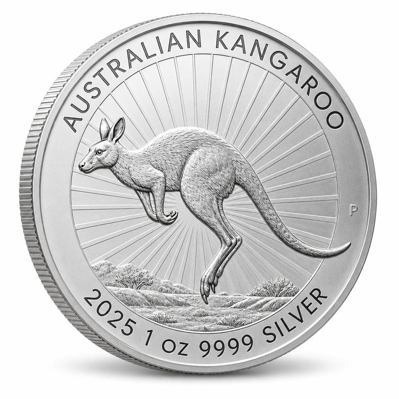 1 oz Australian Silver Kangaroo, illustrative product photograph